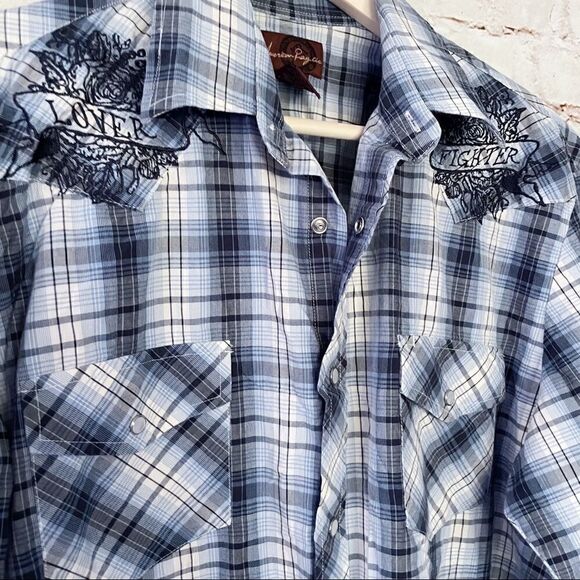 American rag cie plaid pearl snap shirt - Picture 5 of 7